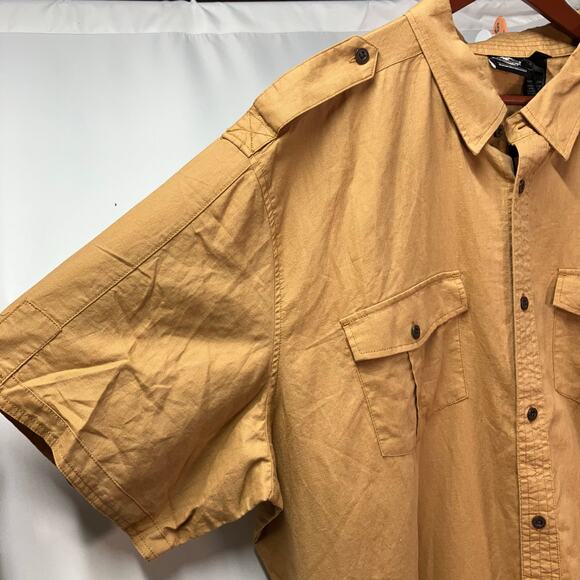 Harley Davidson Mens 3XL Tan Button Up Short Sleeve Skull H-DMC Cotton Linen New - Picture 11 of 15